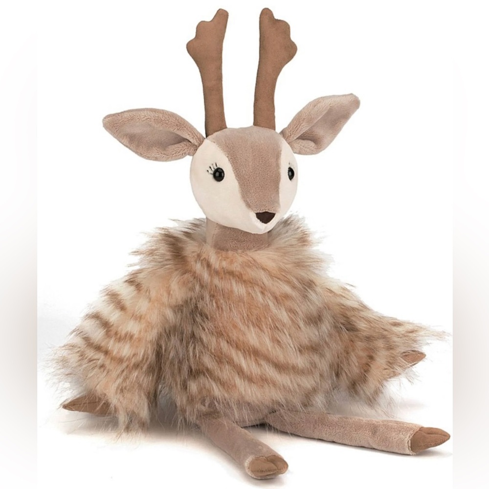 Jellycat Roxie Reindeer Plush 19” Stuffed Animal Feathery Tan Brown